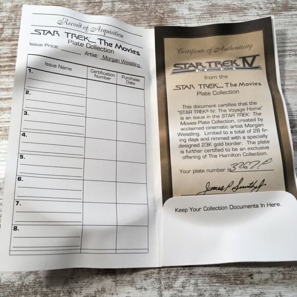 Star Trek IV Hamilton Collection Plate ~ The Voyage Home 1994 Collectors Plate - Picture 8 of 8